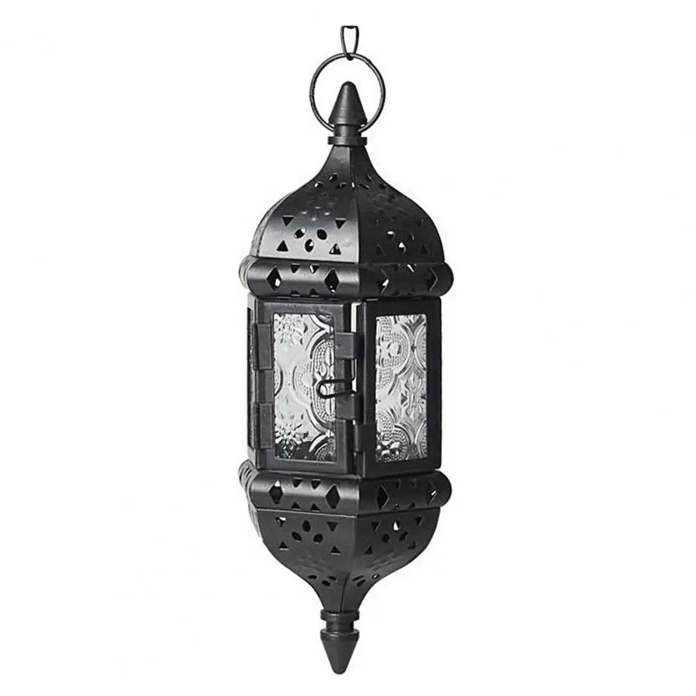 Lanterne bougie extérieur | Décoration élégante et résistante pour vos soirées Noir Lunyris