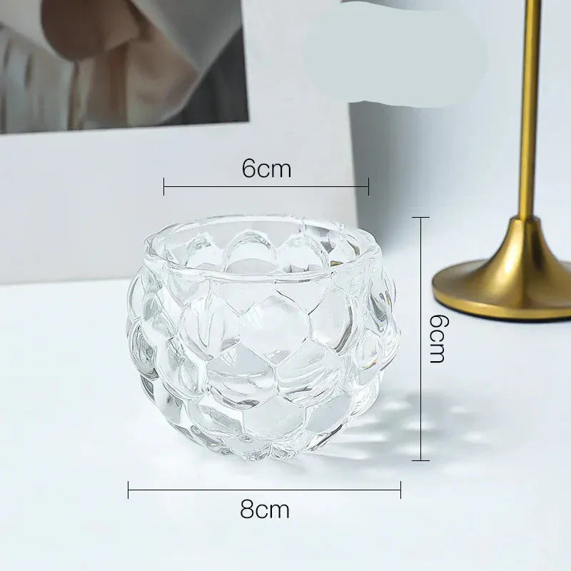 Photophore transparent | Décoration élégante et épurée 3- 6x6x8 Lunyris