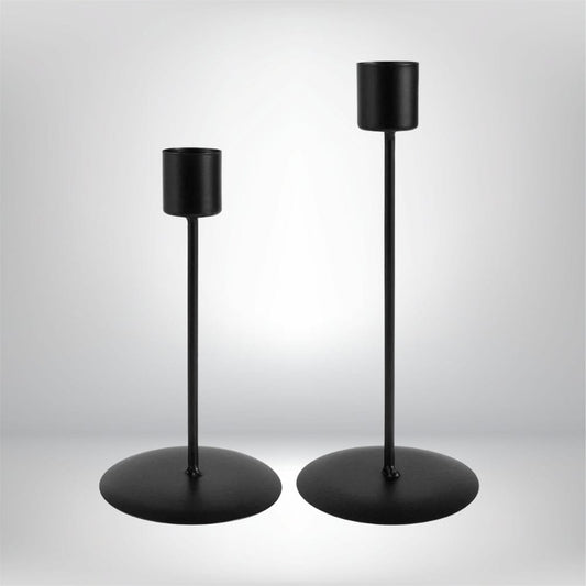 2 Bougeoirs noirs | Touche décorative sobre et intemporelle Noir / 2 pièces Lunyris