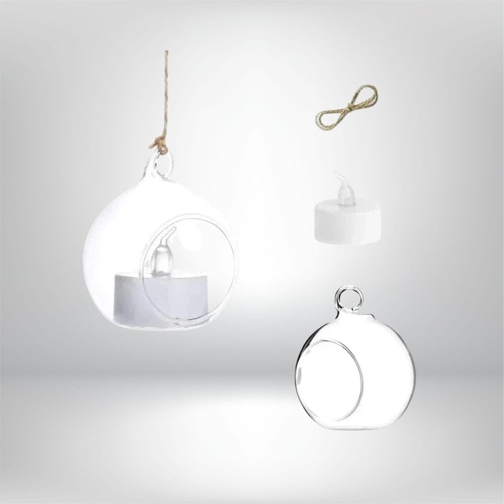 6 Photophores en verre | Ambiance raffinée et lumineuse 6 pièces (sans bougies) / 6 cm Lunyris