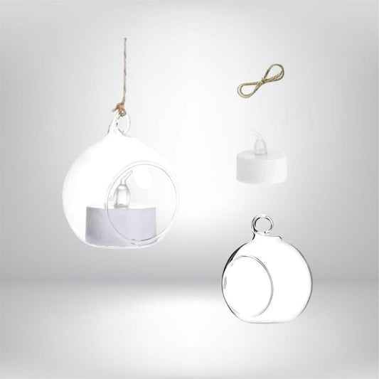 6 Photophores en verre | Ambiance raffinée et lumineuse 6 pièces (sans bougies) / 6 cm Lunyris