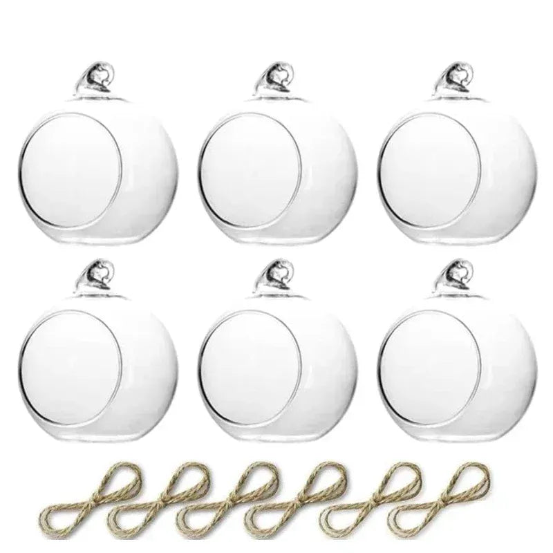 6 Photophores en verre | Ambiance raffinée et lumineuse 6 pièces (sans bougies) / 6 cm Lunyris