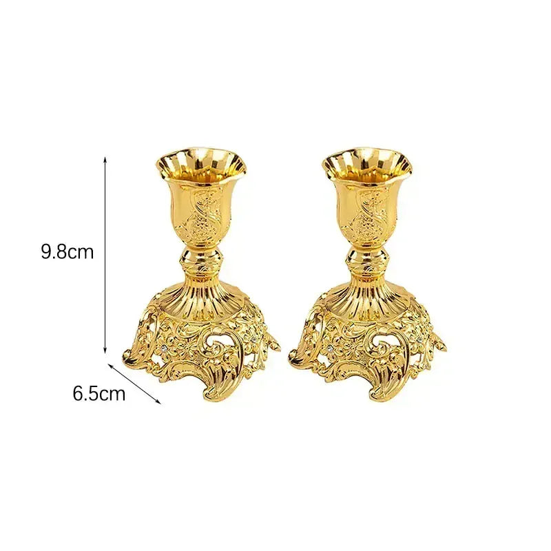 Bougeoir ancien | Élégance classique pour sublimer votre intérieur Petit Doré 2 pièces Lunyris