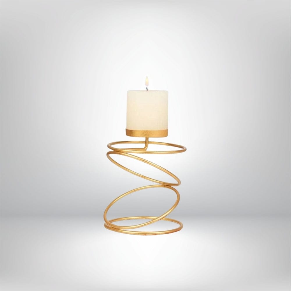 Bougeoir doré | Accessoire de décoration chic et tendance Doré / 12x9.5 cm / 1 pièce Lunyris