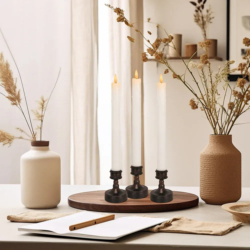 Bougeoir en étain | Accessoire raffiné au style vintage Lunyris