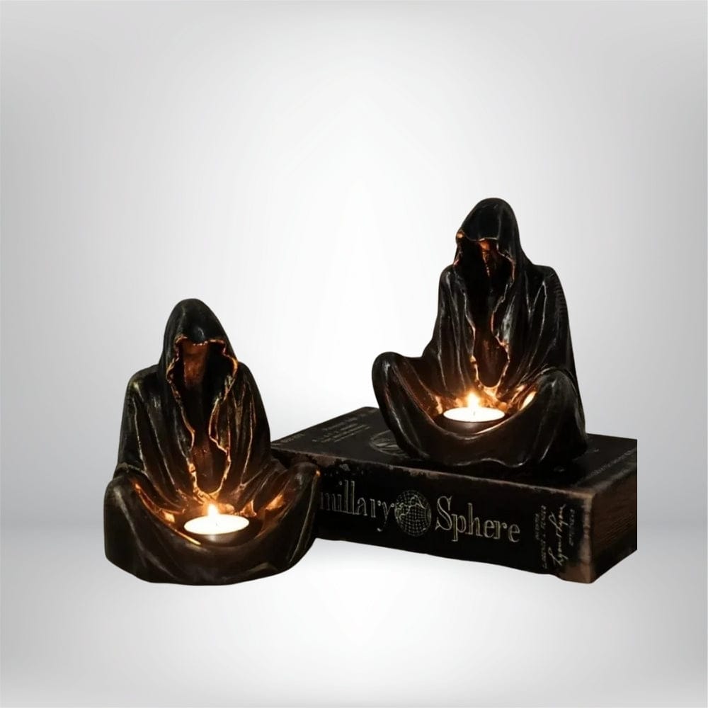 Bougeoir Halloween gothique | Décoration sombre et mystérieuse Noir Lunyris