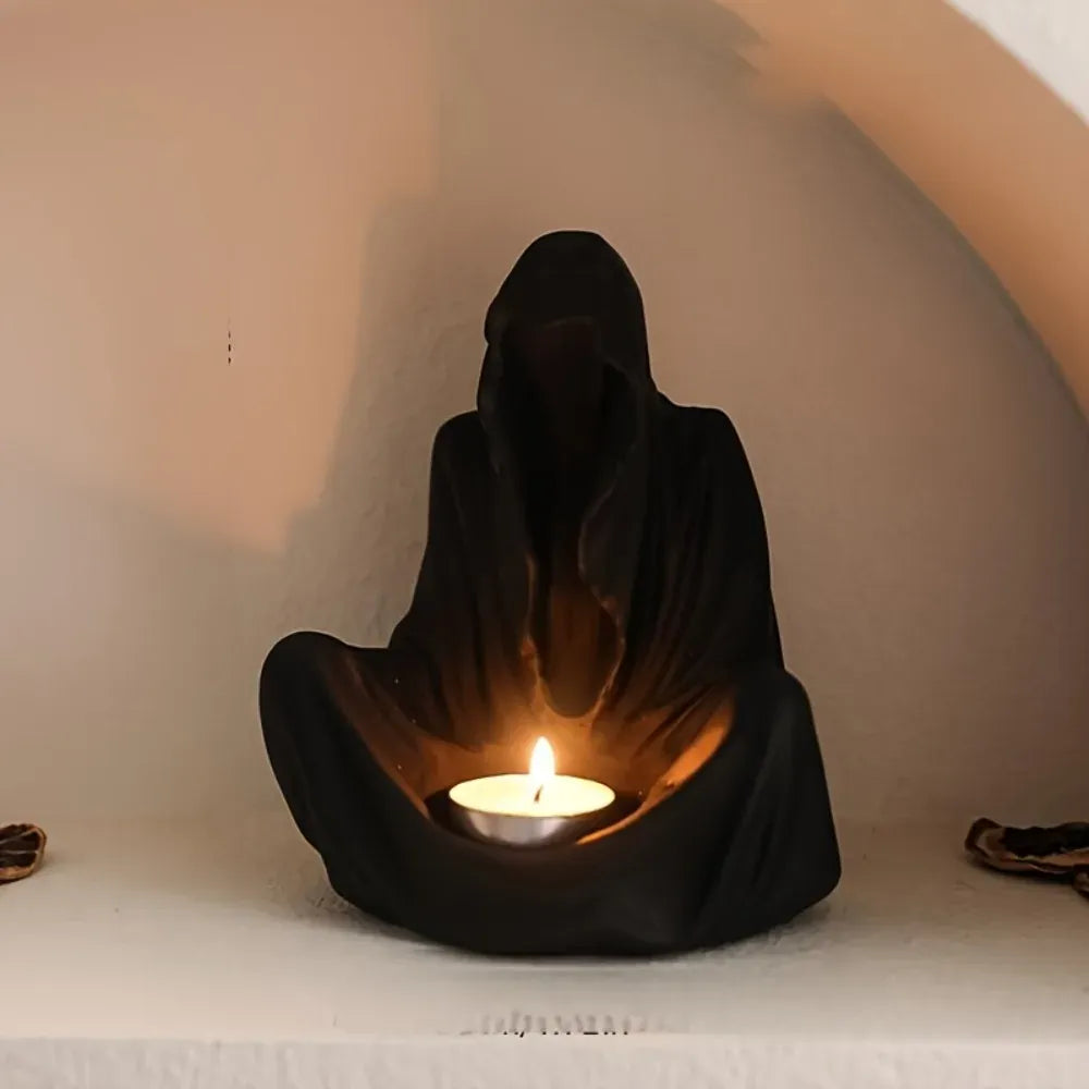 Bougeoir Halloween gothique | Décoration sombre et mystérieuse Noir Lunyris