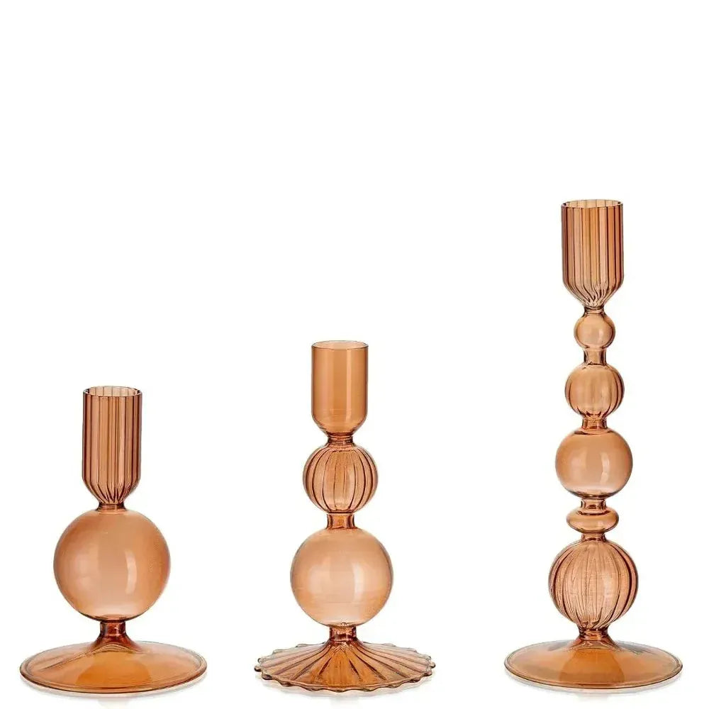 Bougeoir moderne | Accessoire chic pour un intérieur tendance Marron Lunyris