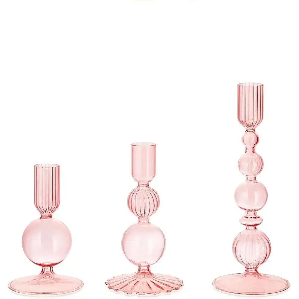 Bougeoir moderne | Accessoire chic pour un intérieur tendance Rose Lunyris