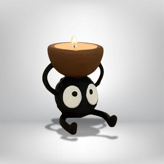 Bougeoir noir | Décoration mignonne Noir Lunyris