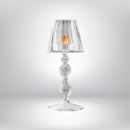 Photophore en forme de lampe | Accessoire lumineux au design transparent Verre Lunyris
