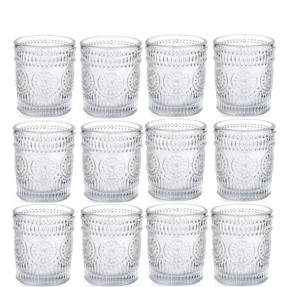 Photophore verre coloré | Décoration lumineuse et pleine de charme Transparent 12 pièces B Lunyris