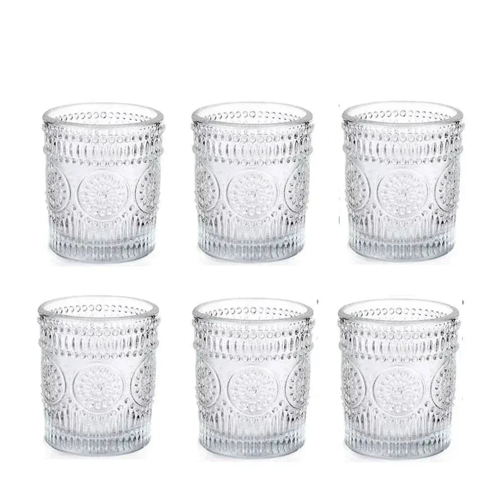 Photophore verre coloré | Décoration lumineuse et pleine de charme Transparent 6 pièces B Lunyris